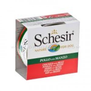 Schesir Cão Frango e Vaca lata 150gr